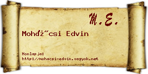 Mohácsi Edvin névjegykártya